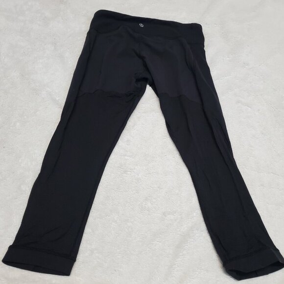 Lululemon Midnight Solid Black 19" Inseam Capri Yoga Tight Fit Legging Women 6 - Picture 5 of 8